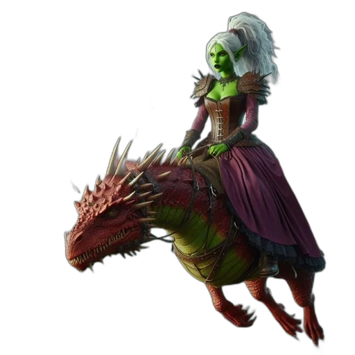 dragon, creature, staff, concept art, fantasy art, 3d render, pixel art, green transparent PNG cut-out