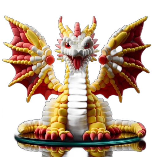 dragon, crown, 3d render, concept art, fantasy art, elaborate, colorful, sculpture transparent PNG cut-out