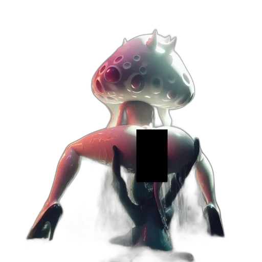 robot, creature, crown, dress, concept art, 3d render, pixel art, fantasy art transparent PNG cut-out