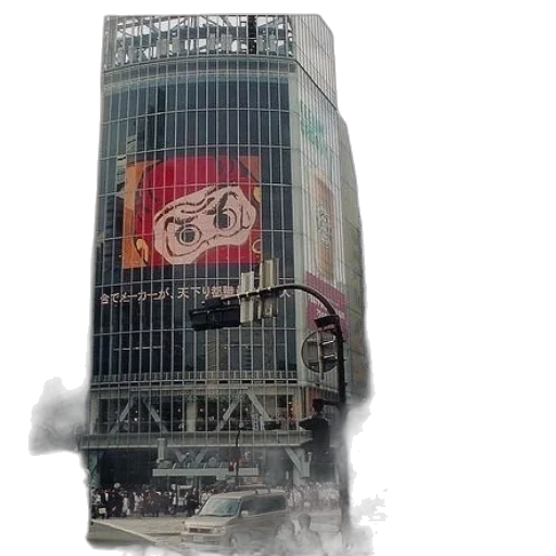 building, face, robot, concept art, anime, photorealistic, 3d render, city street transparent PNG cut-out