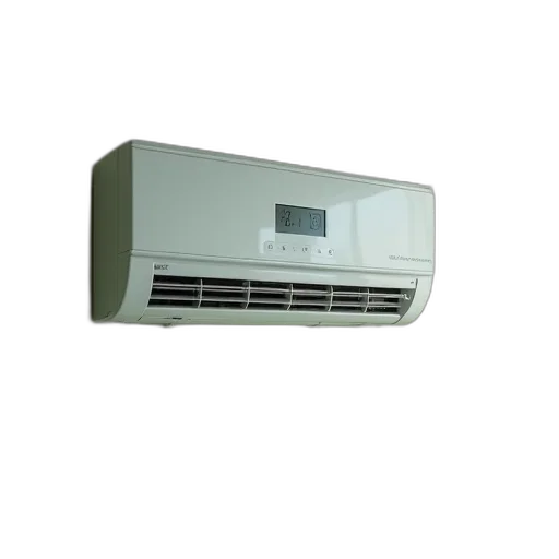 3d render, white, air, conditioner, digital, display, showing, time transparent PNG cut-out