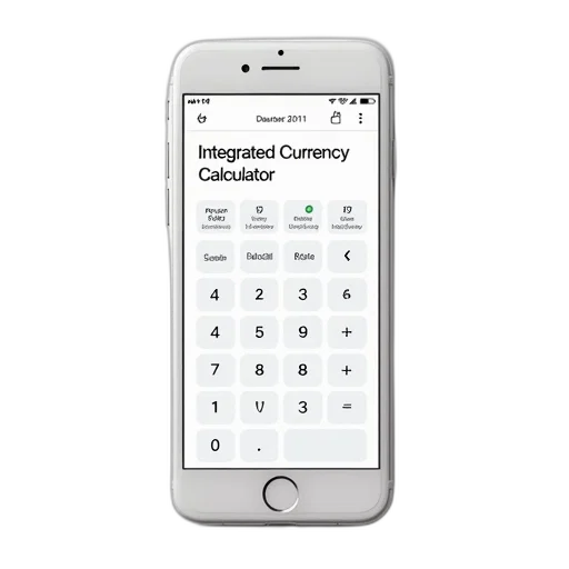 white, smartphone, screen, displaying, currency, calculator, app, various transparent PNG cut-out