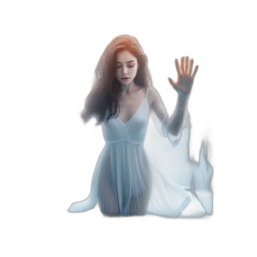 dress, creature, robot, hair, concept art, fantasy art, 3d render, photorealistic transparent PNG cut-out