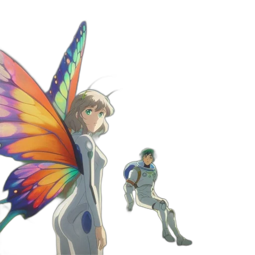 robot, concept art, anime, 3d render, vaporwave, outer space, pastel, blue transparent PNG cut-out