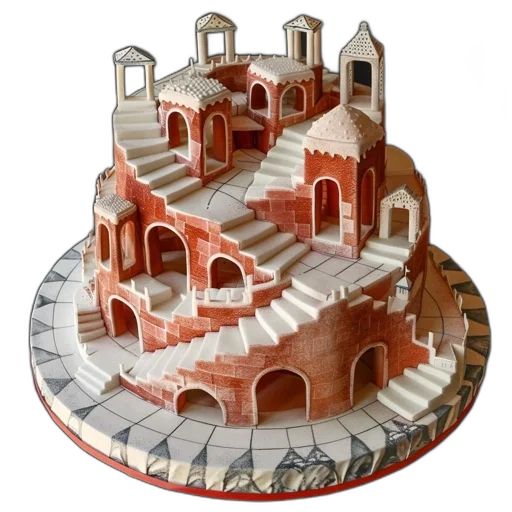 crown, 3d render, concept art, multi-tiered, cake, intricate, architectural, details transparent PNG cut-out