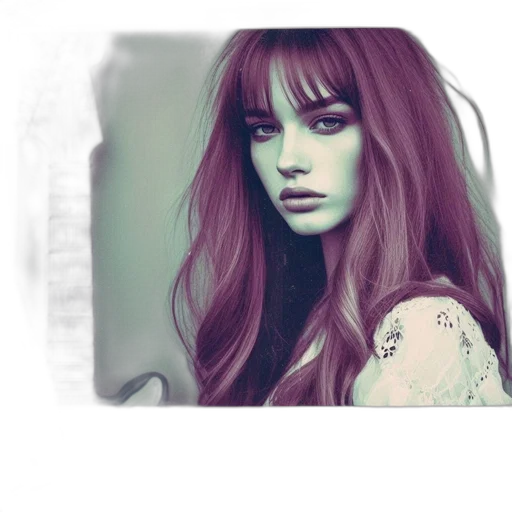 hair, face, photorealistic, fantasy art, watercolor, cartoon, dark, red transparent PNG cut-out