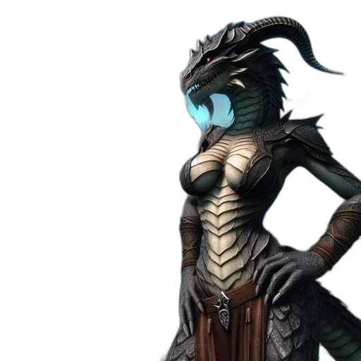 dragon, creature, mask, staff, concept art, fantasy art, 3d render, pixel art transparent PNG cut-out