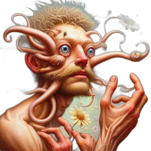 creature, face, mask, staff, concept art, fantasy art, photorealistic, comic book art transparent PNG cut-out