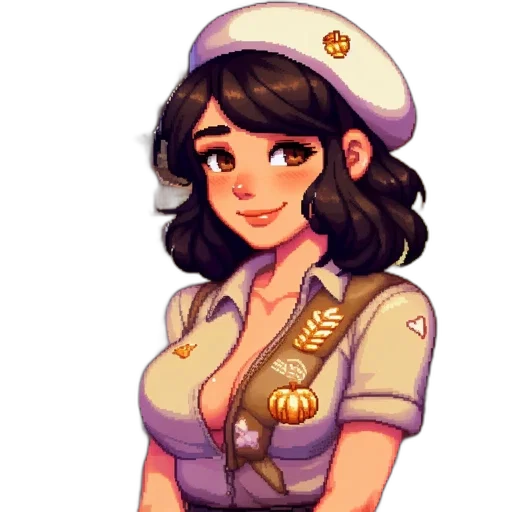 staff, dress, hat, pixel art, concept art, cartoon, fantasy art, golden transparent PNG cut-out