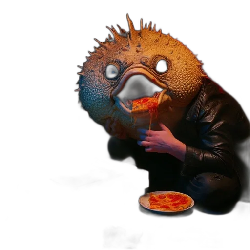 food, creature, animal, mask, concept art, 3d render, photorealistic, outer space transparent PNG cut-out