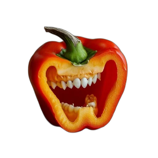 food, face, mask, creature, photorealistic, 3d render, concept art, sliced transparent PNG cut-out