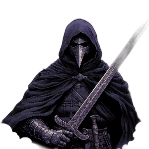 sword, mask, staff, weapon, concept art, fantasy art, pixel art, comic book art transparent PNG cut-out