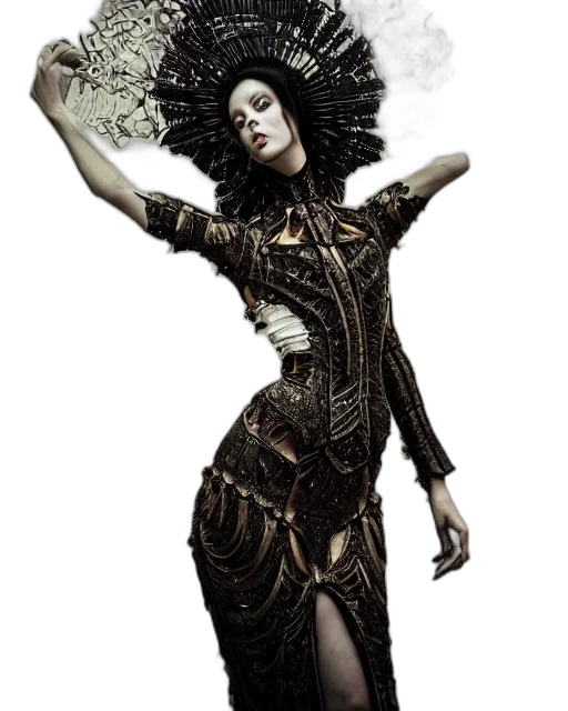 dress, jewelry, staff, hair transparent PNG cut-out
