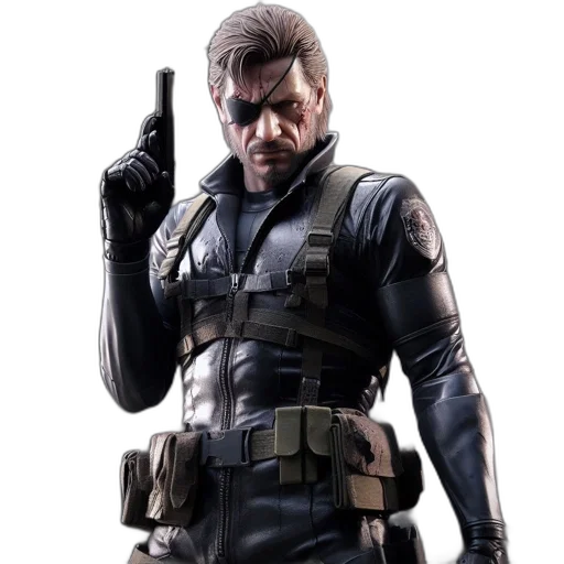 weapon, jacket, face, concept art, cyberpunk, 3d render, comic book art, dimly transparent PNG cut-out