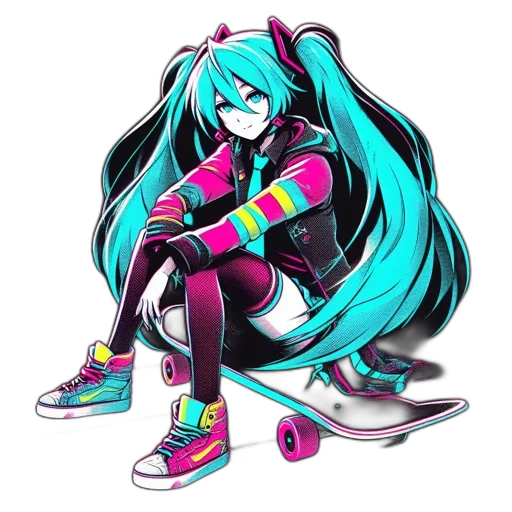 robot, jacket, weapon, mask, cyberpunk, vaporwave, anime, pixel art transparent PNG cut-out