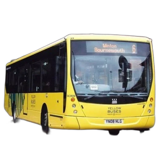 staff, car, 3d render, photorealistic, yellow, bus, route, number transparent PNG cut-out