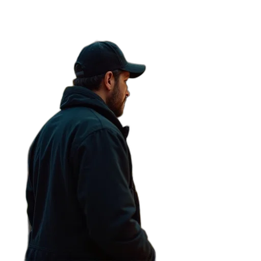 jacket, staff, hat, face, concept art, 3d render, photorealistic, outer space transparent PNG cut-out