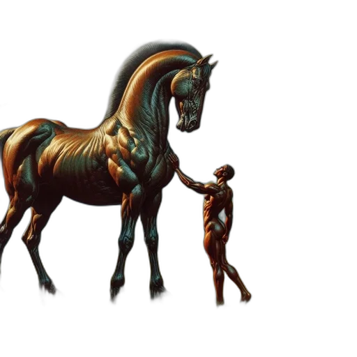 animal, creature, concept art, 3d render, fantasy art, photorealistic, muscular, horse transparent PNG cut-out