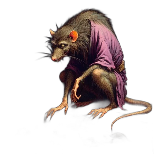 creature, animal, dragon, concept art, fantasy art, photorealistic, 3d render, rat-like transparent PNG cut-out