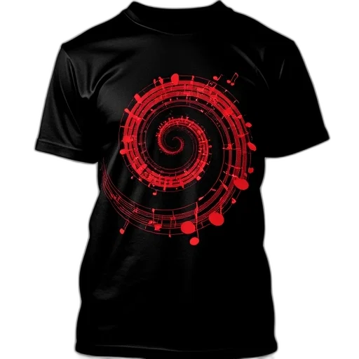cyberpunk, 3d render, concept art, black, t-shirt, red, spiral, design transparent PNG cut-out
