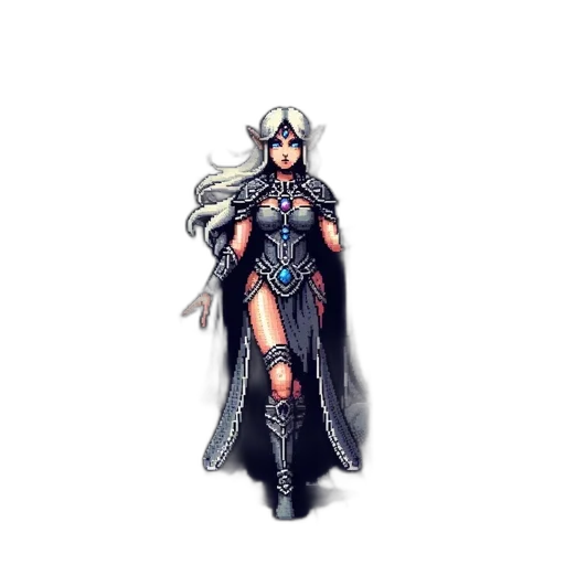 staff, sword, dress, weapon, pixel art, fantasy art, concept art, comic book art transparent PNG cut-out