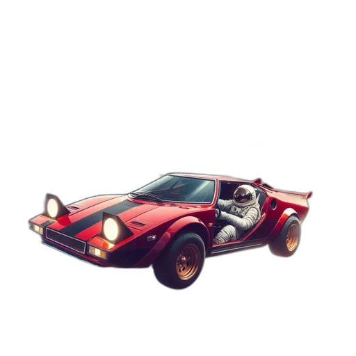 car, weapon, concept art, 3d render, pixel art, comic book art, vintage, red transparent PNG cut-out