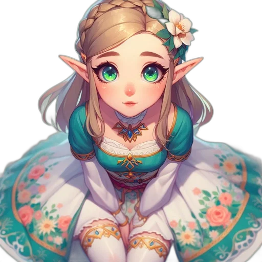 dress, crown, face, staff, fantasy art, pixel art, concept art, watercolor transparent PNG cut-out
