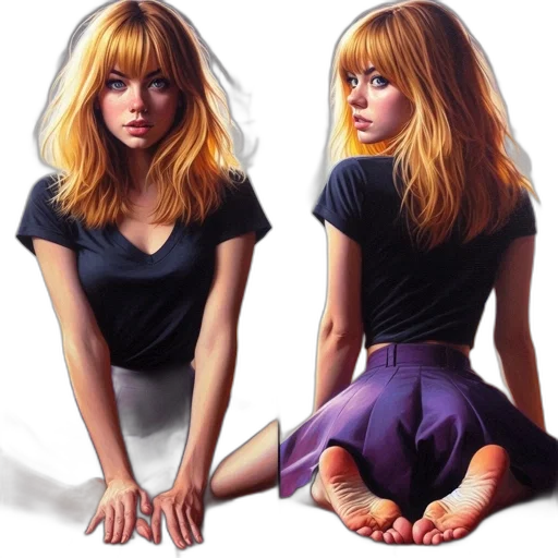 dress, hair, photorealistic, concept art, oil painting, comic book art, dark, colorful transparent PNG cut-out