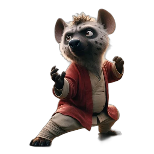staff, animal, concept art, 3d render, fantasy art, photorealistic, animated, hyena transparent PNG cut-out
