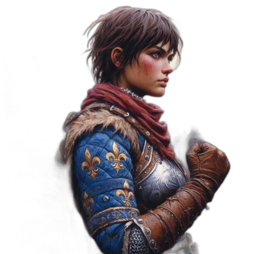 sword, face, jacket, weapon, fantasy art, concept art, photorealistic, pixel art transparent PNG cut-out