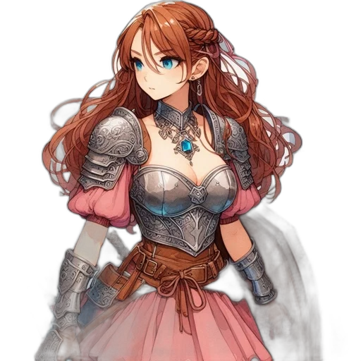 dress, sword, weapon, crown, fantasy art, concept art, pixel art, anime transparent PNG cut-out
