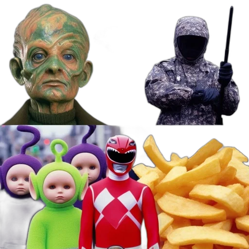 robot, mask, creature, food, concept art, outer space, mashup, features transparent PNG cut-out
