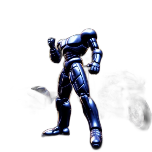robot, staff, weapon, concept art, 3d render, comic book art, pixel art, outer space transparent PNG cut-out