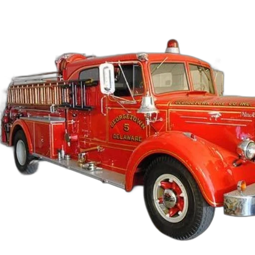 3d render, fire, vintage, red, engine, georgetown, delaware, parked transparent PNG cut-out