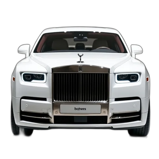 car, 3d render, photorealistic, concept art, front, white, rolls, royce transparent PNG cut-out