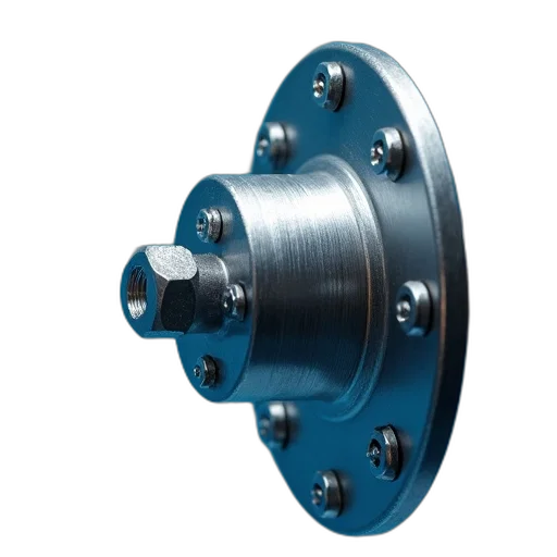 3d render, close-up, metallic, object, circular, plate, bolted, connection transparent PNG cut-out