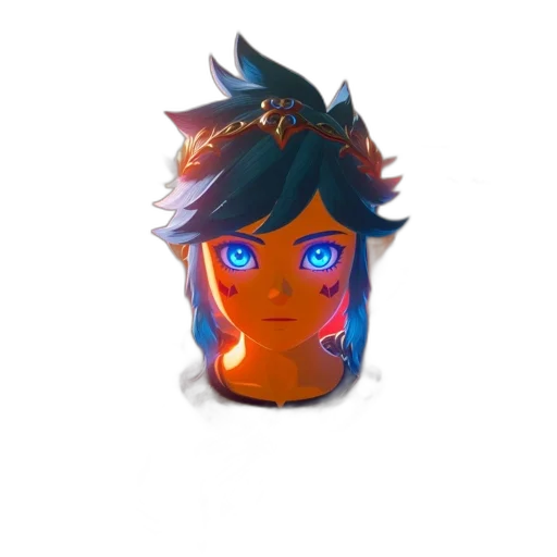 mask, crown, face, staff, concept art, 3d render, fantasy art, pixel art transparent PNG cut-out