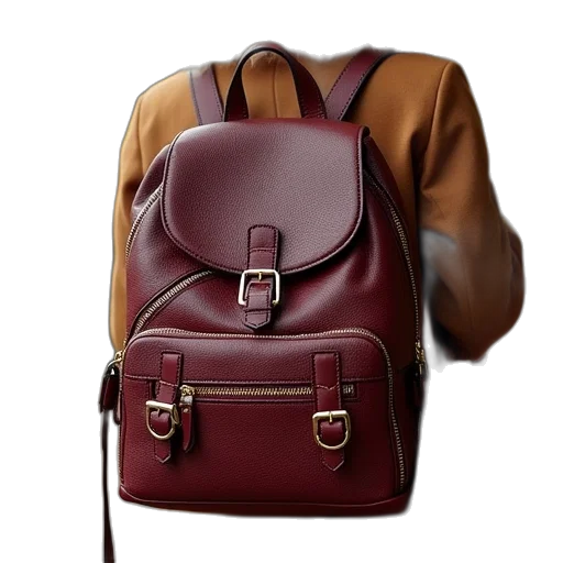 jacket, photorealistic, 3d render, earth tones, dark, gucci, backpack, perfect transparent PNG cut-out