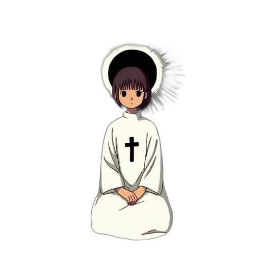 staff, pixel art, cartoon, concept art, anime, young, girl, white transparent PNG cut-out