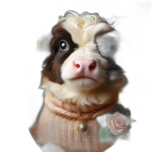 animal, face, flower, creature, photorealistic, oil painting, 3d render, fantasy art transparent PNG cut-out