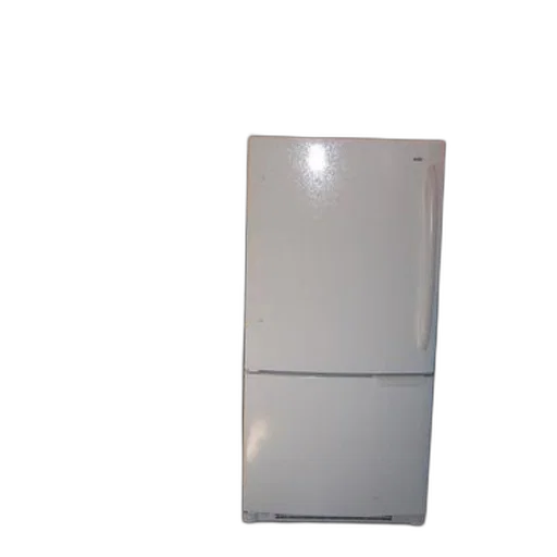 furniture, robot, 3d render, white, refrigerator, sits, kitchen, orange transparent PNG cut-out