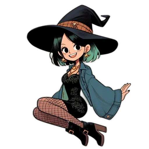 hat, dress, staff, cartoon, pixel art, comic book art, anime, dark transparent PNG cut-out