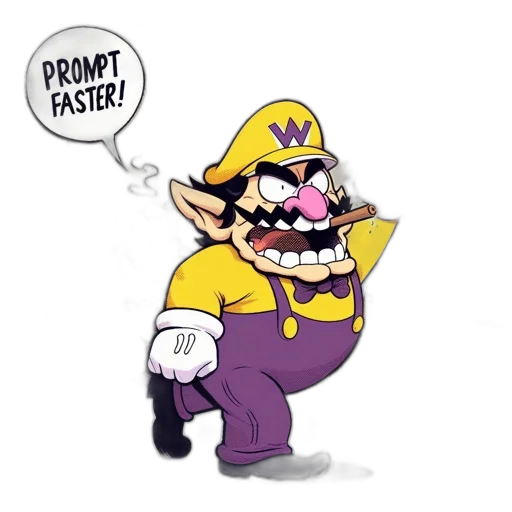 concept art, pixel art, comical, office, scene, character, resembling, wario transparent PNG cut-out