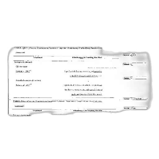 image, table, columns, labeled, treatment, effectiveness, treating, illness transparent PNG cut-out