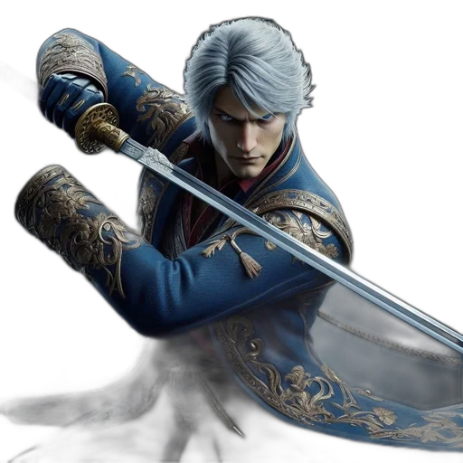 sword, weapon, staff, concept art, fantasy art, photorealistic, 3d render, blue transparent PNG cut-out