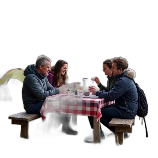 umbrella, furniture, jacket, food, concept art, 3d render, photorealistic, fog transparent PNG cut-out