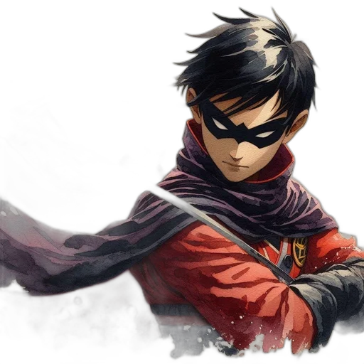 comic book art, concept art, fantasy art, photorealistic, red, dark, animated, character transparent PNG cut-out