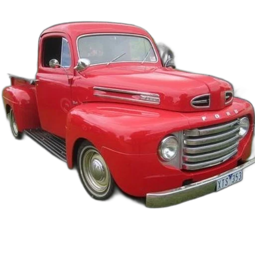 car, photorealistic, 3d render, classic, red, ford, pickup, truck transparent PNG cut-out
