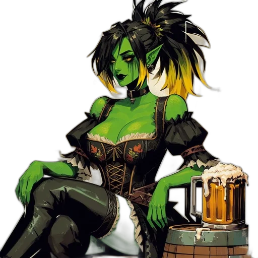 fantasy art, concept art, pixel art, comic book art, green, animated, character, skin transparent PNG cut-out