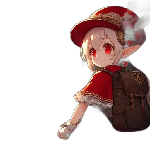 hat, staff, weapon, dress, anime, concept art, fantasy art, pixel art transparent PNG cut-out